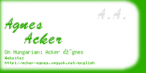 agnes acker business card